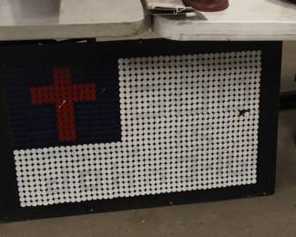 FLAG MADE FROM PAINTED PENNIES