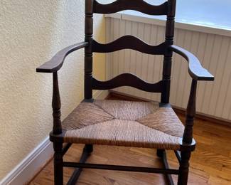 Antique Walnut Ladder Back Rocking Chair - Excellent Condition! - $250