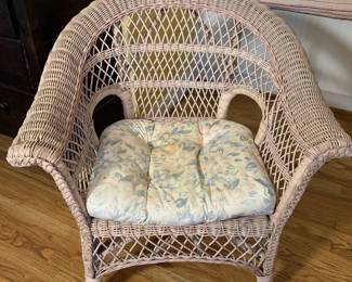 Vintage Natural Wicker Chair - $125