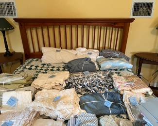 Queen Mission style headboard with mattress/boxspring - $100