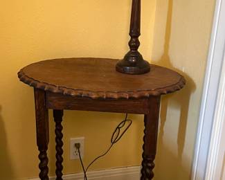 Vintage Solid Wood Table - Pie Crust Oval shape - $175
