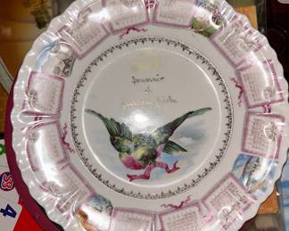 This unusual 1909 calendar plate is a souvenir of Jackson, Mich. 