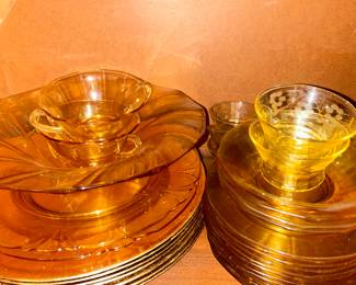 Topaz glassware would be stunning for fall or anytime a subtle hint of color is desired. 