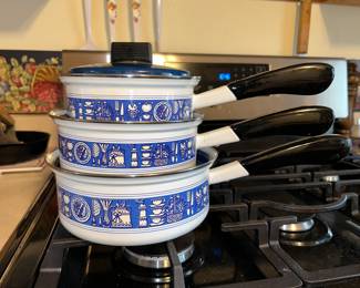 This bright enamel cookware by Austria Email is sure to make any dish more colorful. 