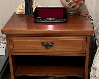 An American Colonial nightstand with lots of room for tissues, a journal and other nightly ritual needs. 
