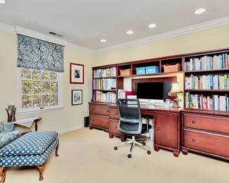 Pottery Barn wall Unit desk 130" long (desk is 60", sides are 35" each) includes bookshelves and drawers, one with hang file.