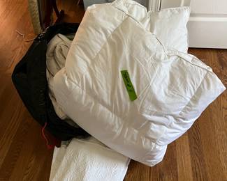 (2) Twin feather beds + shams