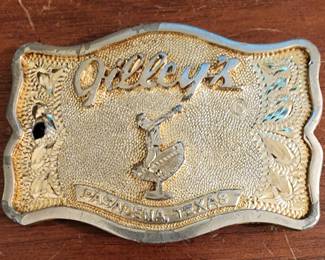 Vintage Gilley's souvenir belt buckle