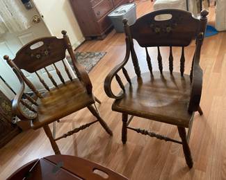 sturdy hard wood armchairs