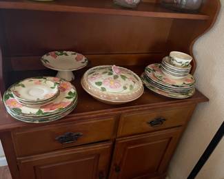 Franciscan Desert Rose Dish set - lots of special pieces - covered pie plate, wall clock, bowl & pitcher, gravy boat, platters, etc