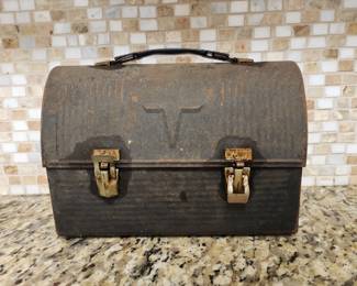 Vintage Thermos Brand V Victory Metal Dome All Original Lunch Box 