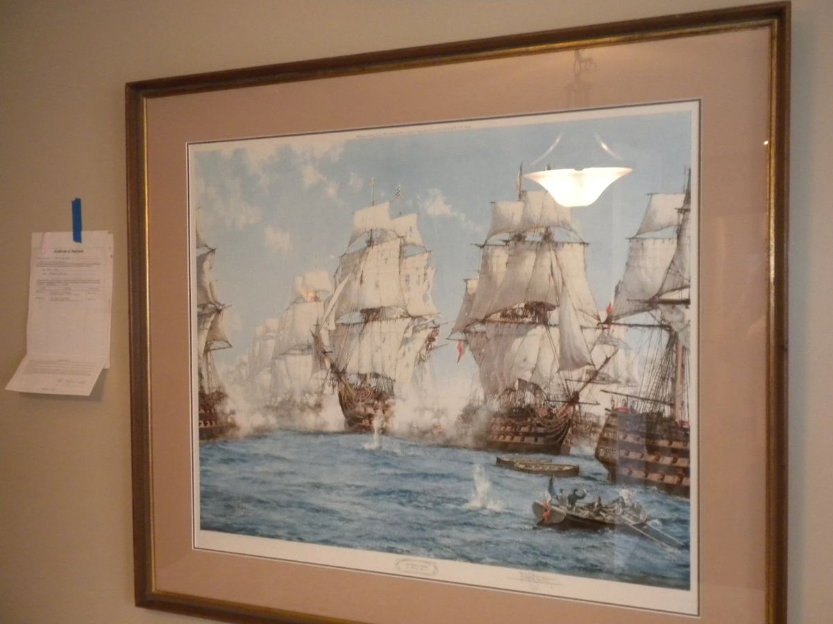 Battle of Trafalgar litho by M. Dawson