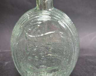 For Our Country Furled Flag And Eagle With Shield - Rough Pointil - Does Not Sit Flat -hammonton, NJ 1820-'40 