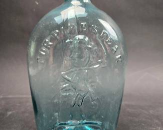 For Pikes Peak Old Rye - Pittsburgh, PA - Man In Hat - Eagle With Banner - Pontil - About 9 Inches - 