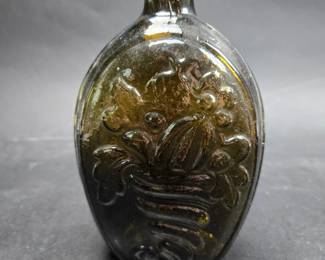 Coventry Glass Works, Ct Cornucopia And Urn - Amber - GIII-4 1820-'48 Smooth Mouth - Pontil 