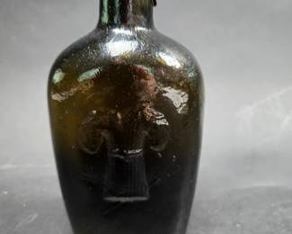 Sheaf Of Grain Westford Glass Company, CT- Smooth Bottom Dark Amber - Applied Lip - About 6 Inches 