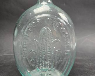 	Baltimore Monument With Corn For The World And Baltimore About 8.5 Inches - Rough Pontil - White Inclusion 