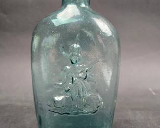 Soldier And "Balt. Md." - Dancer And "Chapman." Flask, Chapman's Maryland Glass Works, Baltimore, Ma 