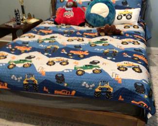 Kids full size bed and bedding 