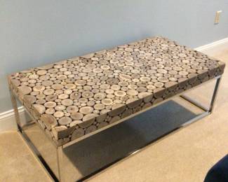 Wood & chrome coffee table 