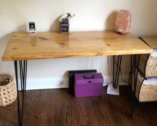 Wooden & iron wrought table 