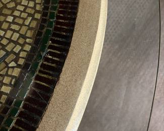 Mosaic iron table with glass