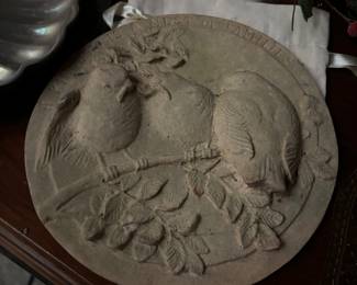 Old ceramic decor of birds