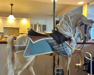 Hand carved full size carousel horse