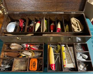 Antique Tackle Box and Lures 