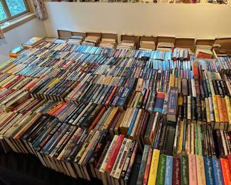 Books—many are Sci-Fi