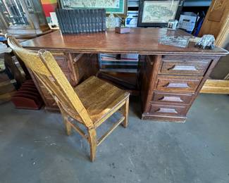 Antique desk and chair