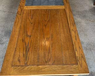 Oak and slate coffee table