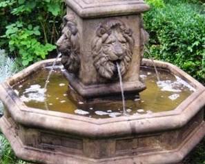 This 4-pc. fountain is available for purchase but currently off-premises Suttons Bay. Great condition, but needs new motor (currently available at Lowe's); very heavy