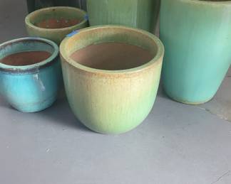 Heavy pottery planters