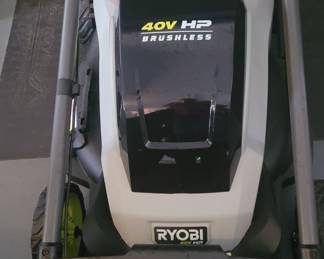 Ryobi 40 Volt Brushless electric mower with battery, barely used