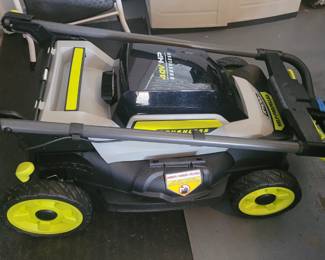 Ryobi 40 Volt Brushless electric mower with battery, barely used