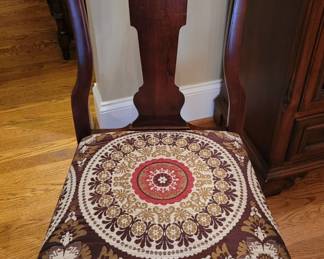 Pennsylvania House upholstered dining chairs, 4 side chairs and two Captain's chairs