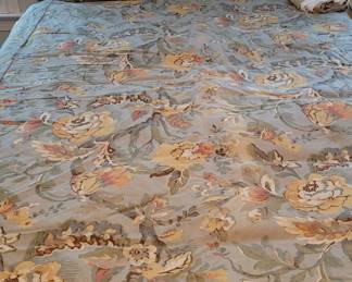 Pottery Barn duvet and duvet cover set with matching bedskirt and two pillows