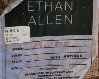 Ethan Allen rug handmade in India