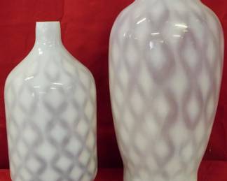 204 - Pair Opalescent Vase Set 16"
