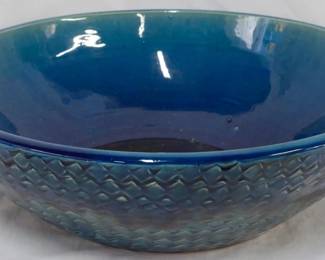 104 - Blue Pottery Bowl 4x14"
