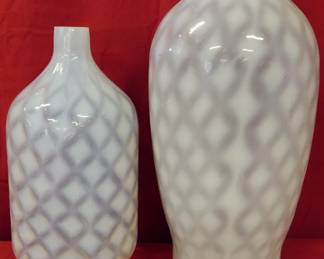 206 - Pair Opalescent Vase Set 16"
