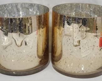 8 - Pr Decorated Mirrored Vases 6x6
