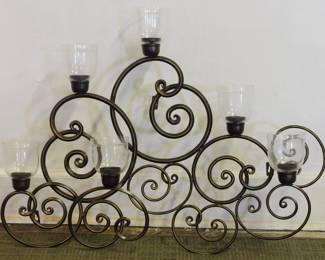 138 - Metal Wall Decor w/ Votives 35x26x8
