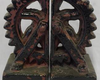 66 - Cogwheel Bookends 8"
