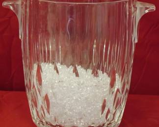 214 - Handled Vase w/ Glass Pebbles 8"
