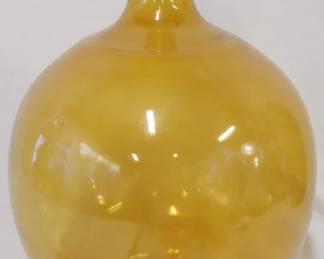 97 - Amber Glass Round Bottle Vase 13"
