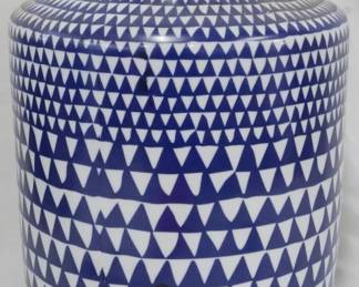 94 - Lidded Blue & White Ginger Jar 10"
