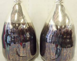 228 - Pr Iridescent Vases 15"
