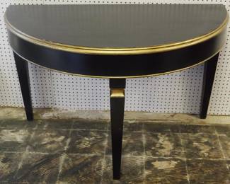 263 - Demilune Table Black/Gold 30x47x24
